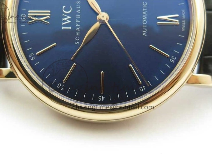 MIROTIME 0809 MoistureWicking Portofino Automatic RG IW356522 FKF 1:1 Best Edition Blue Dial on Black Croco Strap A 7109